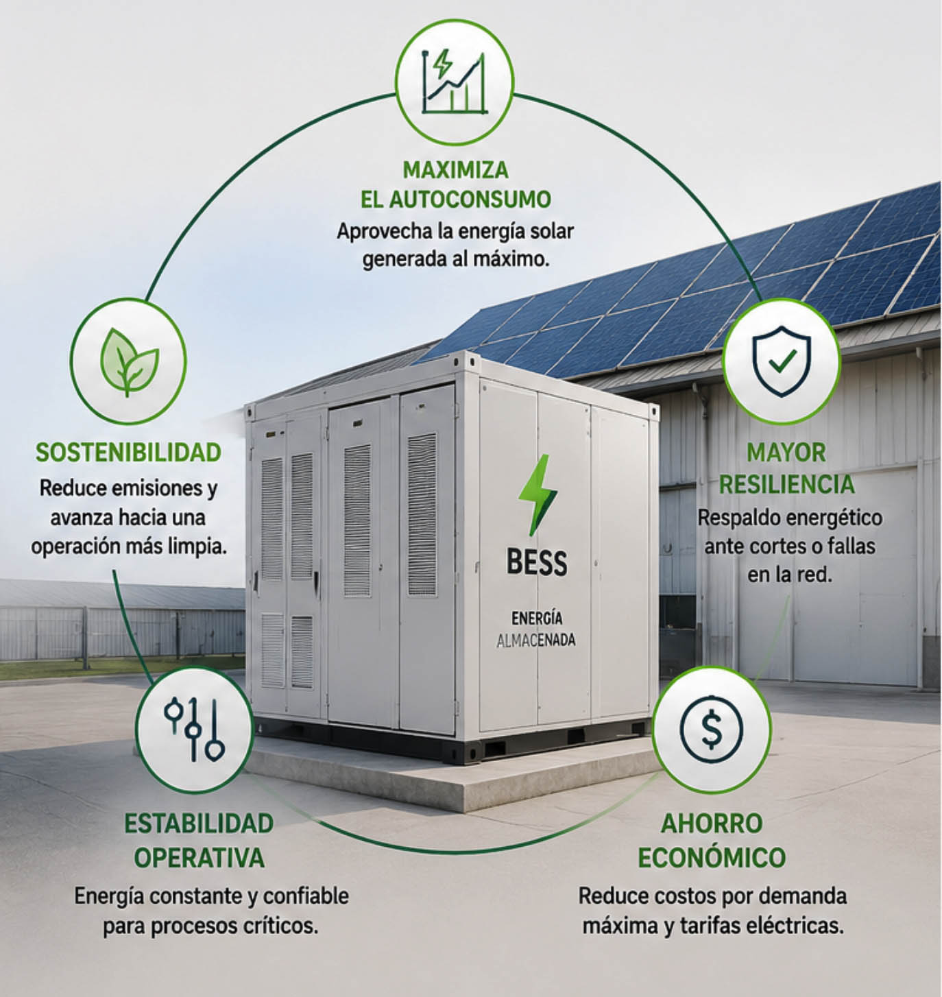 ¿Por qué las industrias están incorporando sistemas de almacenamiento de energía (BESS) además de paneles solares? - imagen 1